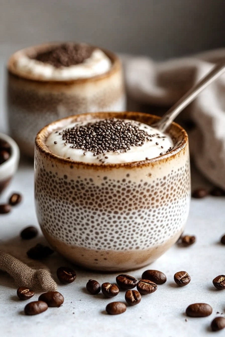 tiramisu chia seed pudding